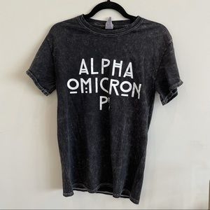 Alpha Omecron Pi acid wash tshirt